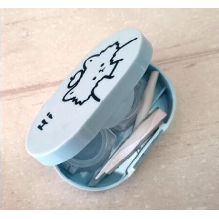 Hộp Đựng Kính Áp Tròng Hình Thỏ / Gấu / Chó / Cáo Dễ Thương Kèm Gương Soi Tiện Dụng Mang Theo Du