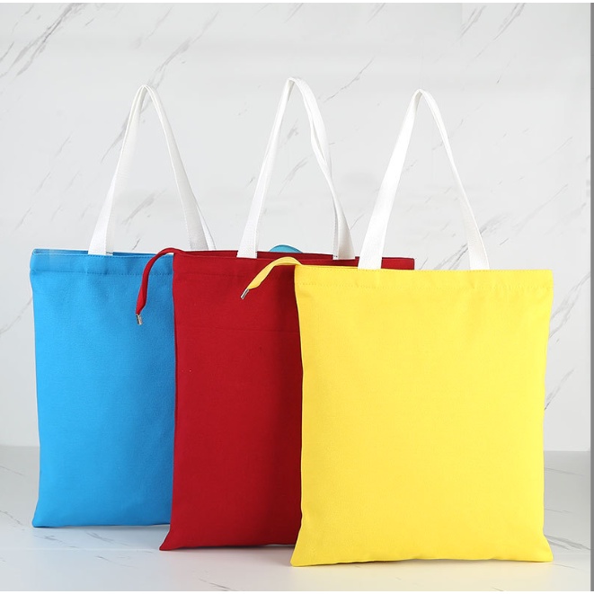 Túi vải trống trơn Trương Gia nhiều màu giá sinh viên tiện lợi mua sắm xách tay Trương Gia Túi Vải - Túi Canvas