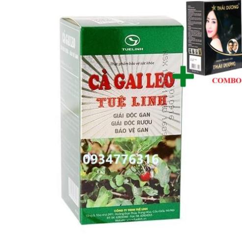 Combo Gội Là Đen Thái Dương+ ✅ Cà Gai Leo Tuệ Linh - Giải Độc Gan, Giải Rượu- Hộp 30 viên