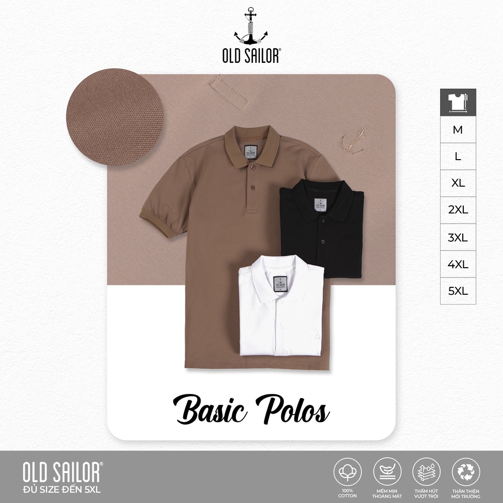Áo polo nam basic Old Sailor - O.S.L BASIC POLO - Big size upto 4XL