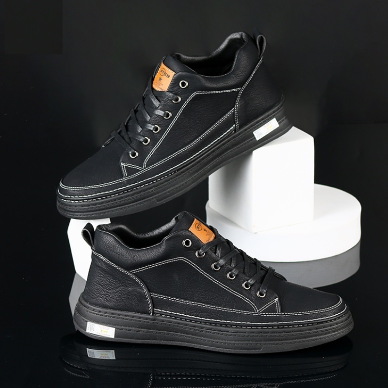 Giày SNEAKER nam cổ lửng da màu nâu,đen,kem bee đế cao su đúc tăng chiều cao 3.5cm