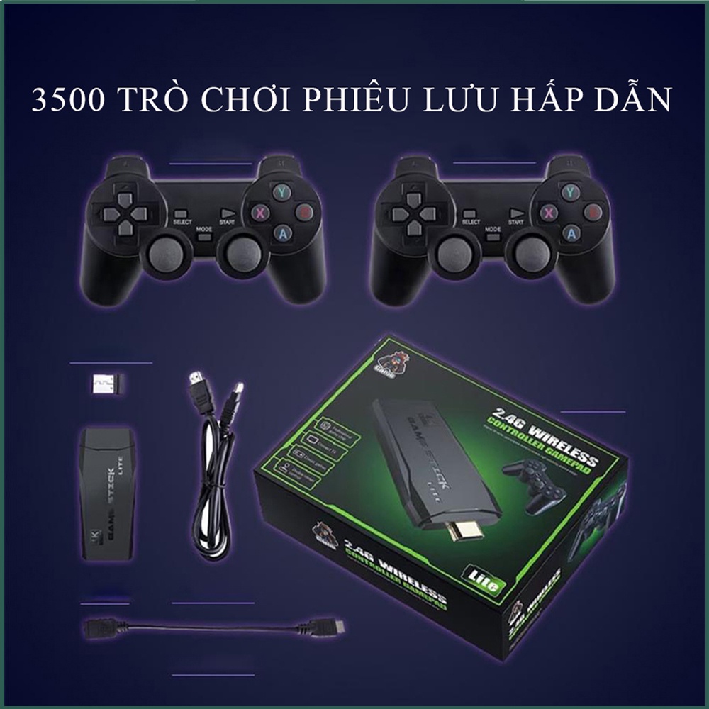 Máy chơi game cầm tay không dây 4 nút kết nối HDMI, phân giải 4K, tặng thẻ nhớ 32- BẢO HÀNH 2 NĂM