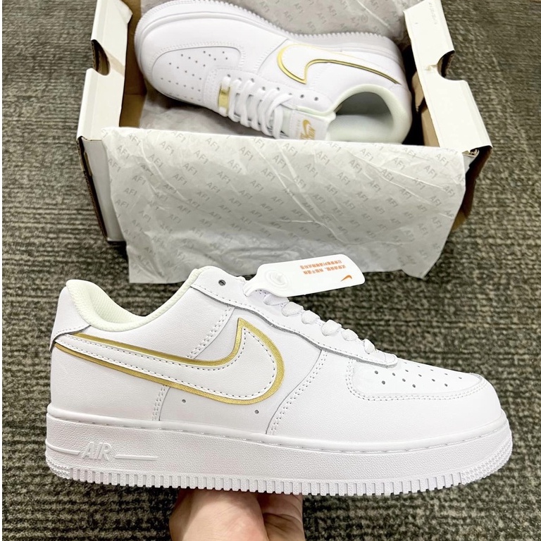 giày r AF1 trắng viền vàng gold af1 vàng cr7, AF1 CR7 bản cao cấp nam nữ ảnh thật tự chụp+freeship