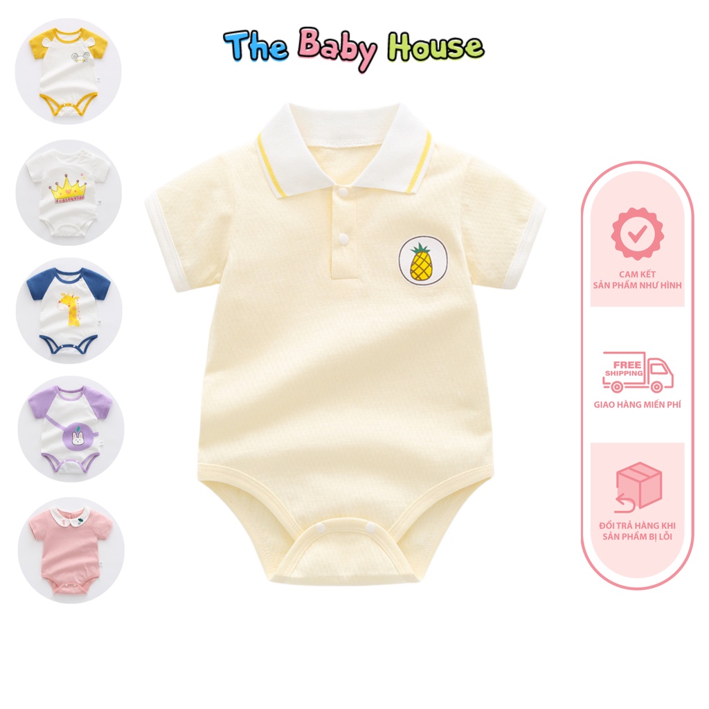 Bộ Áo Liền Thân Cho Bé  𝐅𝐑𝐄𝐄𝐒𝐇𝐈𝐏 Bodysuit Tay Ngắn Phong Cách Đơn Giản Thoải Mái Dễ Thương Cho Bé