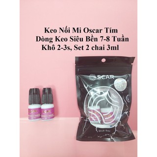 (CHÍNH HÃNG) Keo Nối Mi Oscar Tím Siêu Bền (2 Chai 3ml)