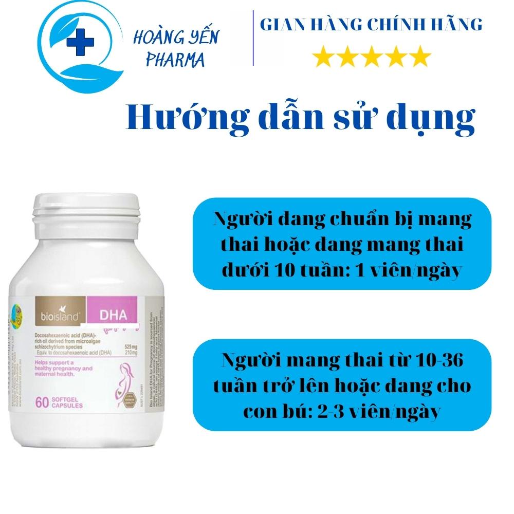 Viên uống DHA bầu Úc Bio Island DHA for Pregnancy 60 viên, bổ sung DHA cho cả mẹ và bé-Hoàng Yến Pharma