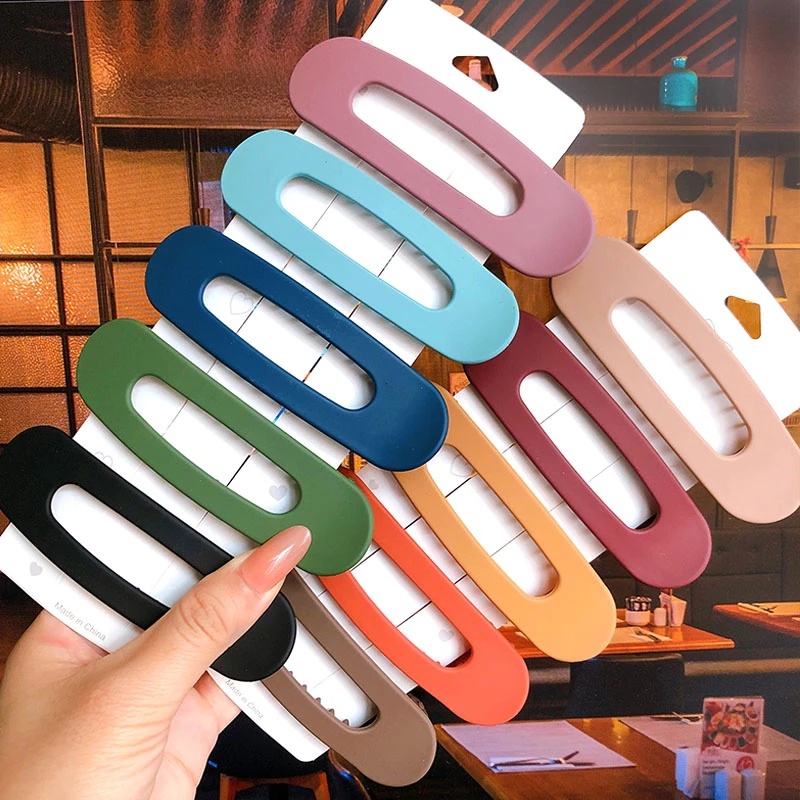 Kẹp Tóc Acrylic Màu Trơn Chống Trượt Thời Trang Hàn Quốc Cho Nữ