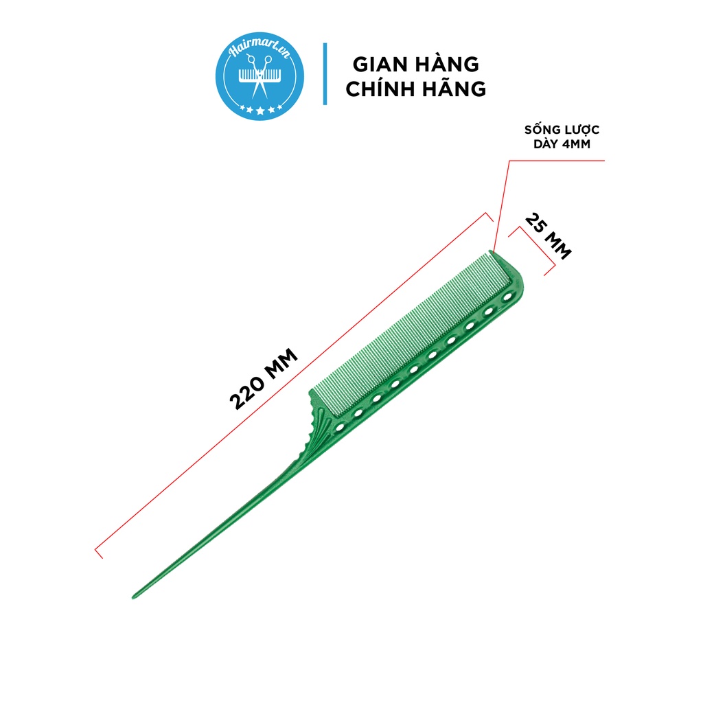 Lược chải hóa chất YS111 chuyên dụng YS PARK chịu nhiệt đuôi nhọn kèm gai nhập khẩu chính hãng - Hair Mart