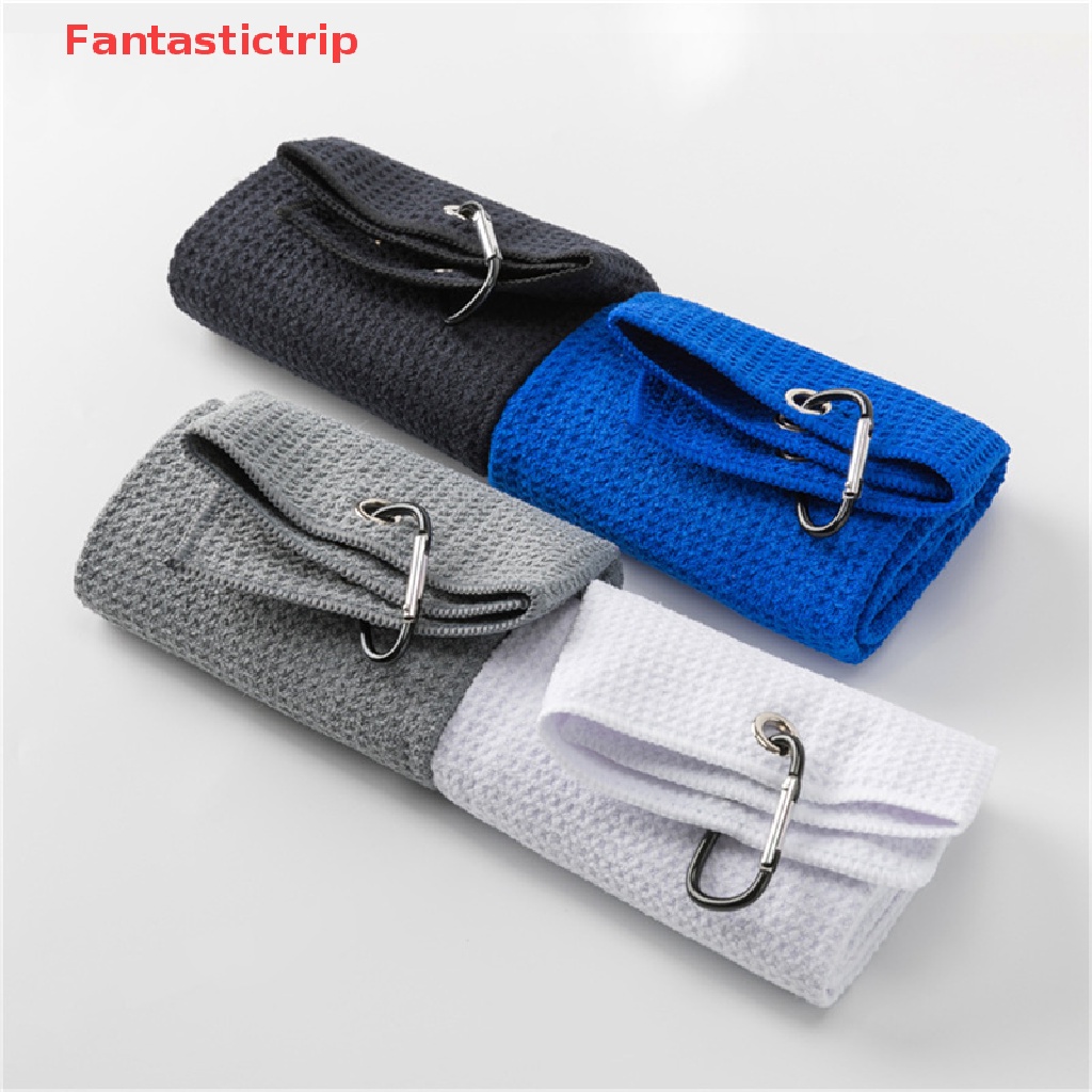 [Fantastictrip] 40*60cm Microfiber Golf Towel Carabiner Hook Water Absorption Cleaning Towels NEW