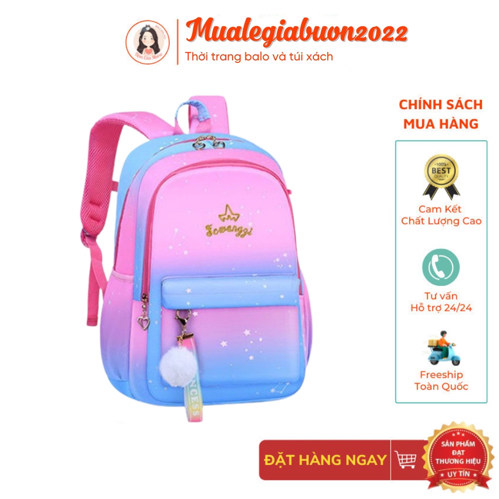 Balo học sinh nữ ⚡ SALE SỐC ⚡ Balo nữ họa tiết dễ thương, đường may siêu tỉ mỉ chắc chắn size 41cm - BALO-810