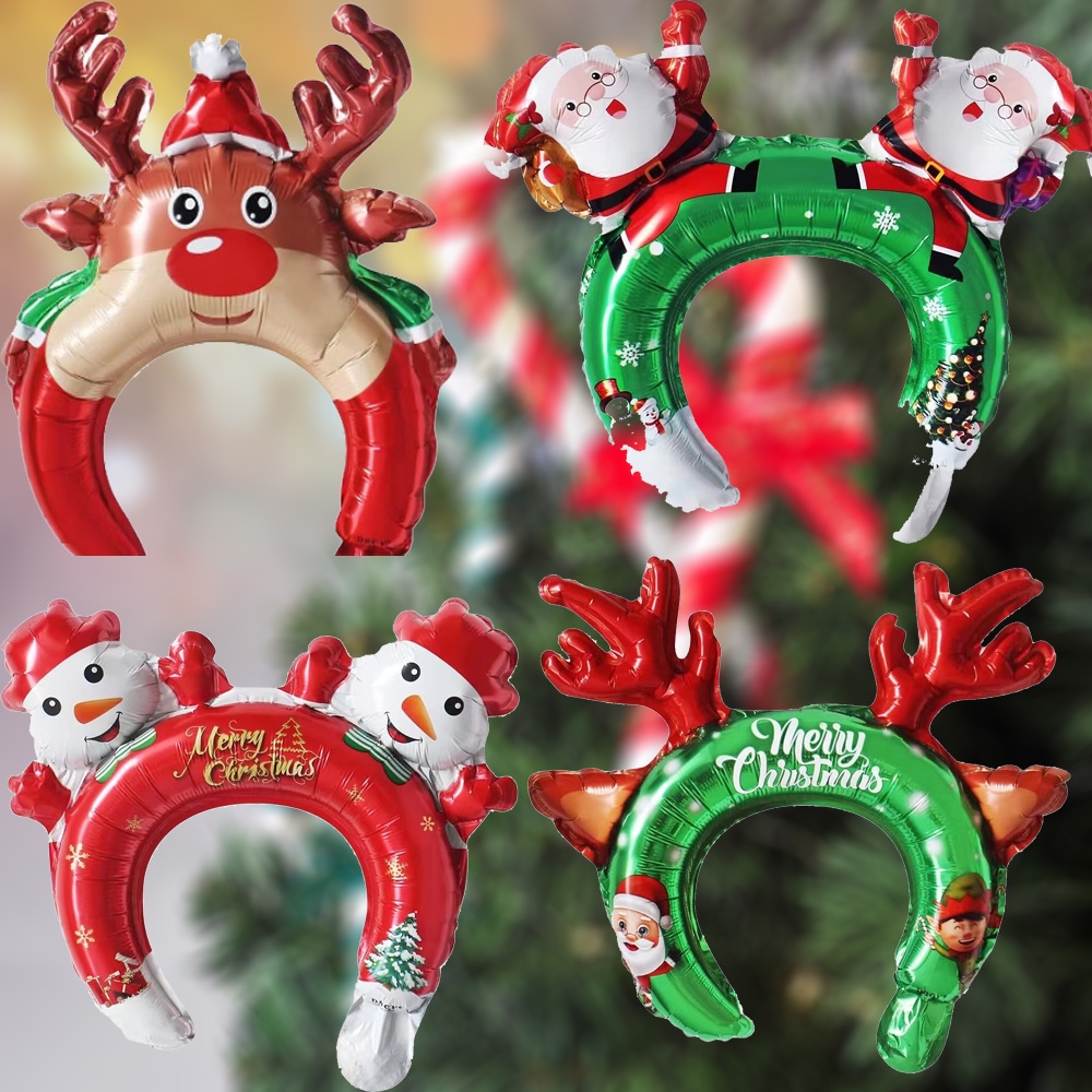 Bong Bóng Màng Nhôm Hình Ông Già Noel / Người Tuyết / Tuần Lộc Giáng Sinh Trang Trí Tiệc Giáng Sinh Mới
