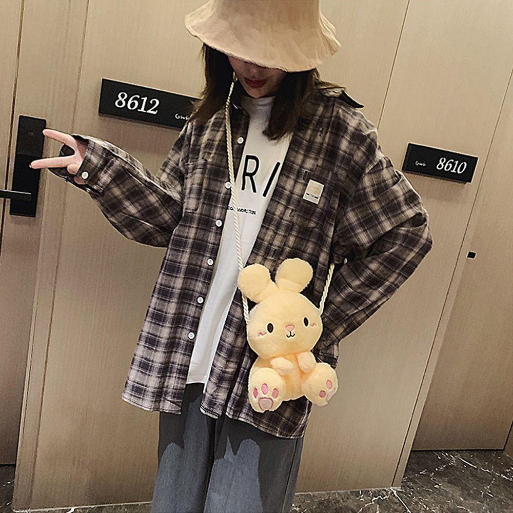 Túi Đeo Vai Hình Thỏ Nhồi Bông Cỡ Lớn Dễ Thương