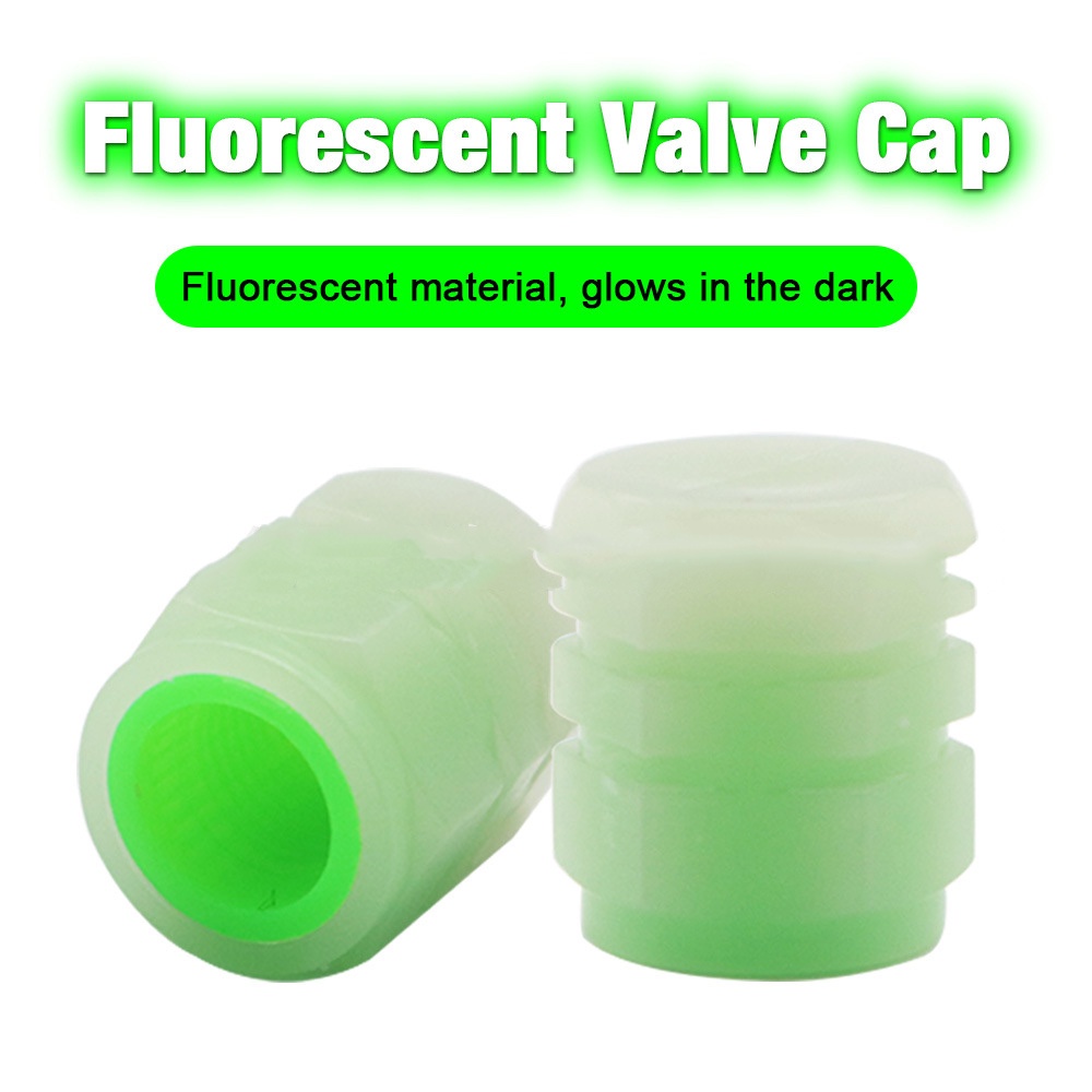 Bộ 4 Vỏ Bọc Van Lốp Xe Máy / Xe Hơi Bằng ABS Màu Dạ Quang