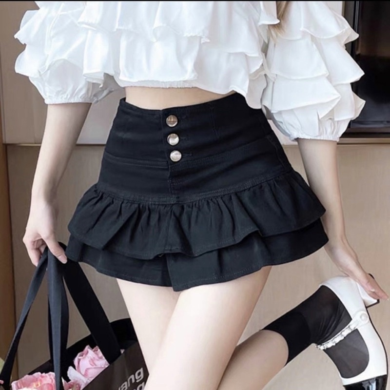 Chân váy xoè phồng tầng lưng cao đuôi cá kiểu dáng xoè form ngắn sexy