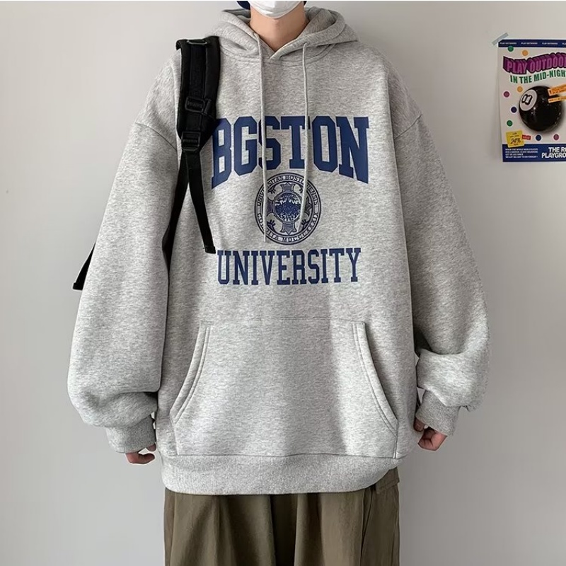 Áo hoodie Dáng Rộng In Chữ Phong Cách Nhật Bản Thời Trang Cao Cấp Cho Nam