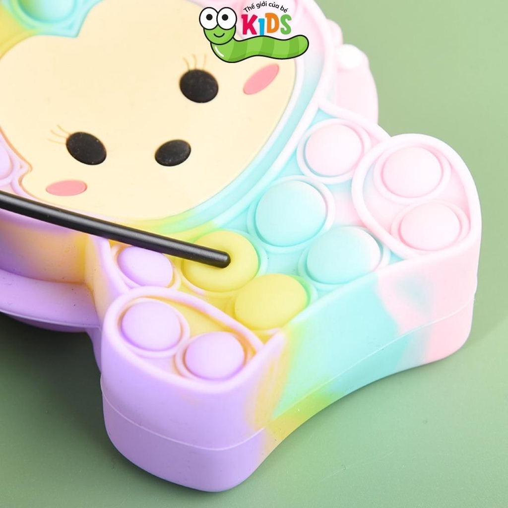 Túi POPIT Micky đeo chéo cho bé chất liệu silicon bóp bong bóng giảm căng thẳng & giải trí - TÚI MICKY 1