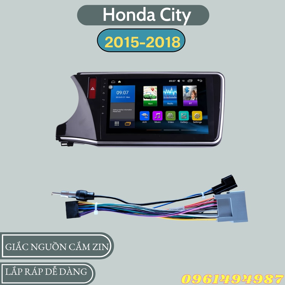 Mặt dưỡng 10 inch Honda City kèm dây nguồn cắm zin theo xe dùng cho màn hình DVD android 10 inch