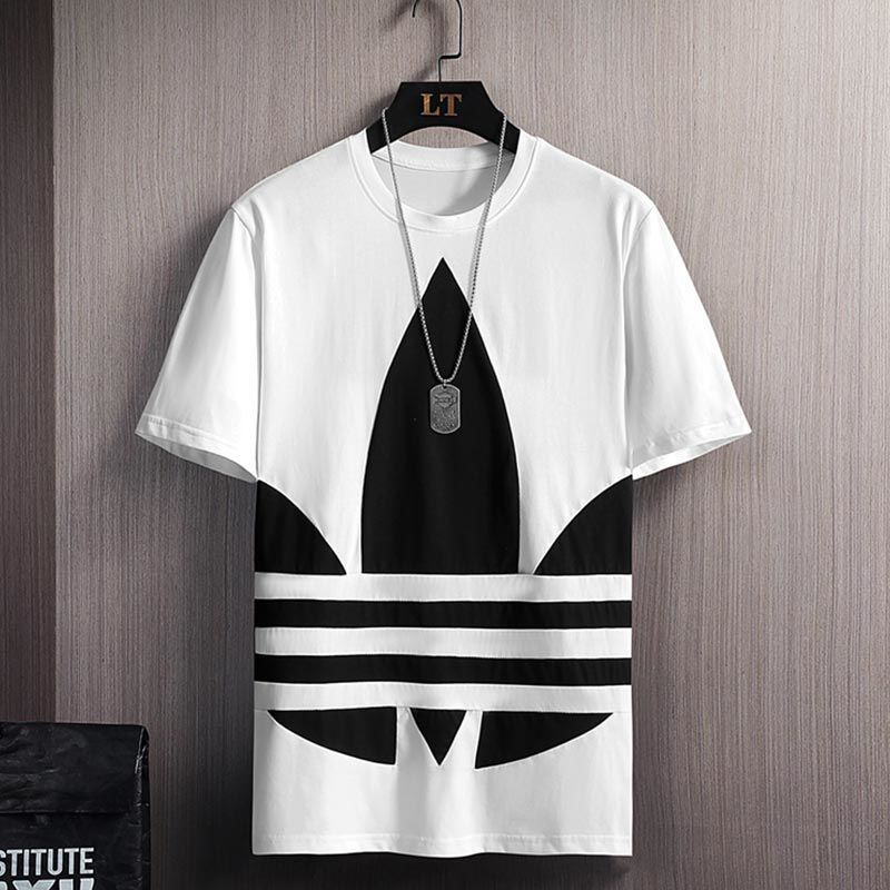 Áo Thun 100% Cotton ADIDAS Dáng Rộng Tay Lửng Dễ Phối Đồ Thời Trang Mùa Hè Dành Cho Nam Và Nữ