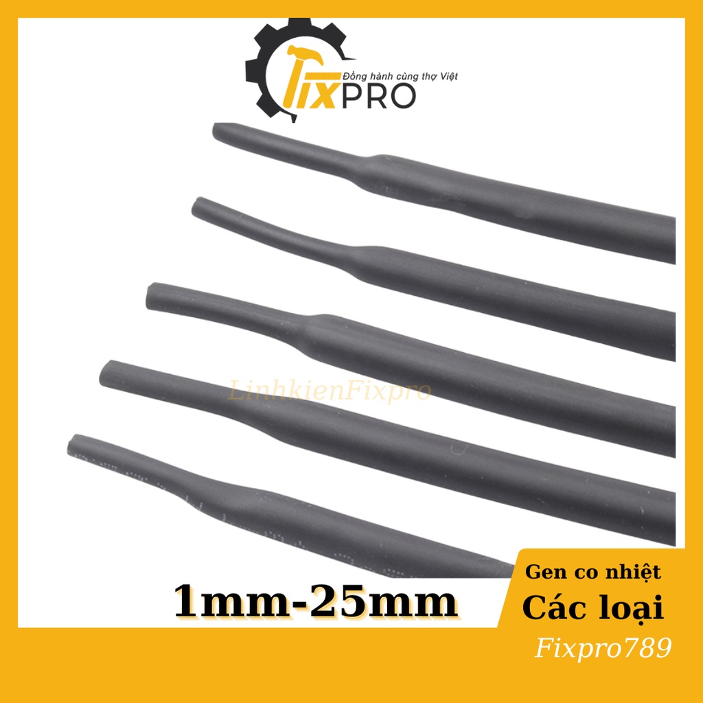 Gen co nhiệt 25mm dài 1 mét cách điện, chất lượng tốt