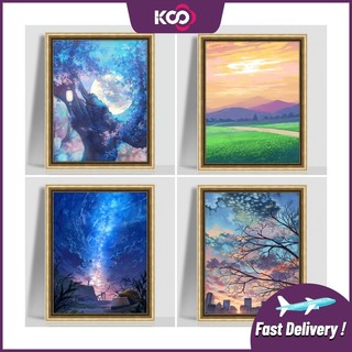 Bộ Tranh Đính Đá 5D Tự Làm Hình Phong Cảnh 30x40cm / 40x50cm