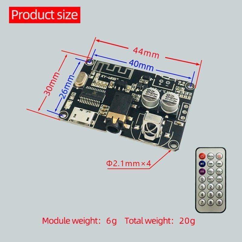 Mạch  Bluetooth âm thanh nổi Stereo điều khiển từ xa tính hợp 5 chế độ âm thanh