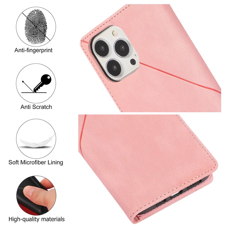 Ốp Điện Thoại Bằng Da PU Có Ngăn Đựng Thẻ Khóa Nam Châm Cho iPhone 12 13 Mini Pro Max