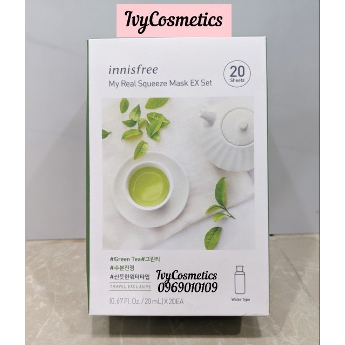 Combo 100 Miếng MẶT NẠ GIẤY INNISFREE My Real Squeeze Mask EX