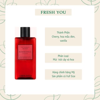 Bombshell Intense - Full Xịt thơm toàn thân body mist Victoria's Secret - fresh you