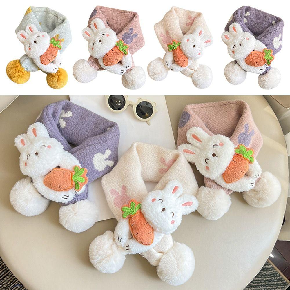 Layor1 Khăn Choàng Cổ Nhung Dày Chống Gió Hình Thỏ Cho Bé