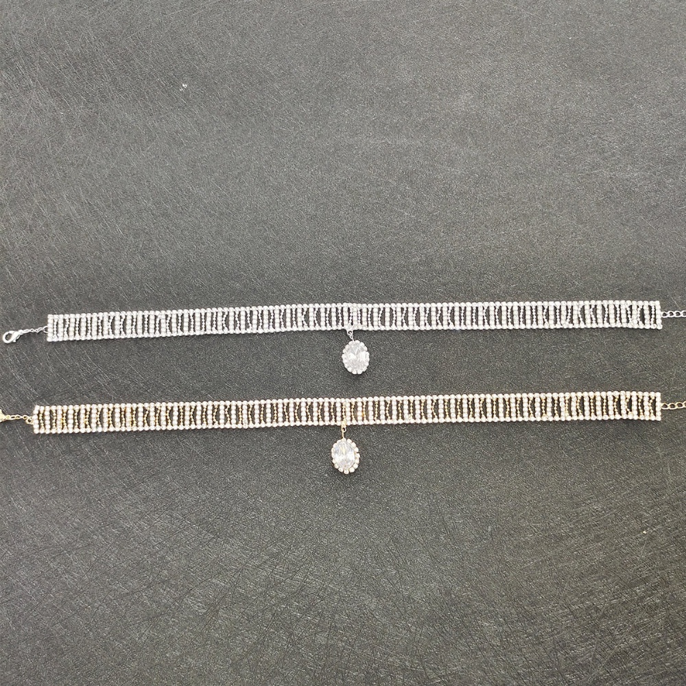 Vòng cổ Lưới Đính Đá Hình Giọt Nước Thời Trang Cho Nữ