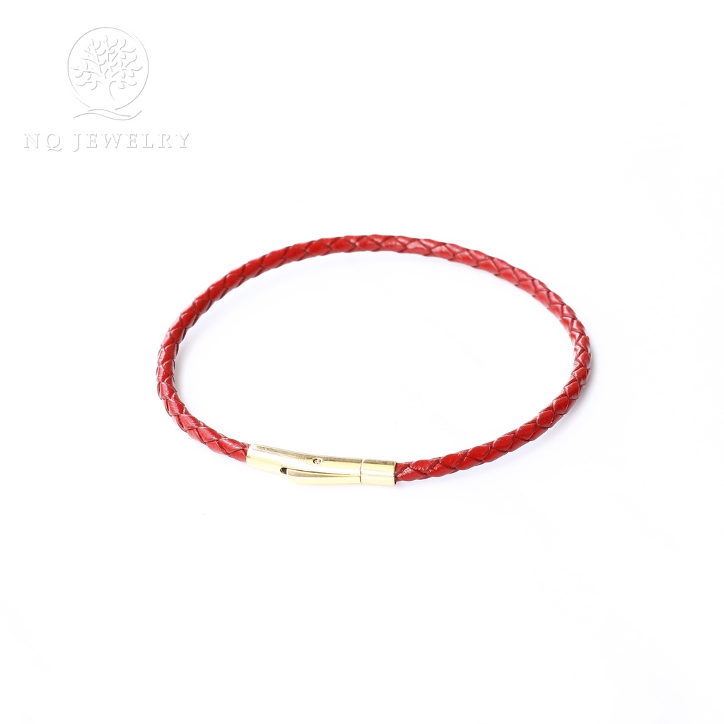 Vòng tay dây da 3mm khóa thép không gỉ - NQ Jewelry