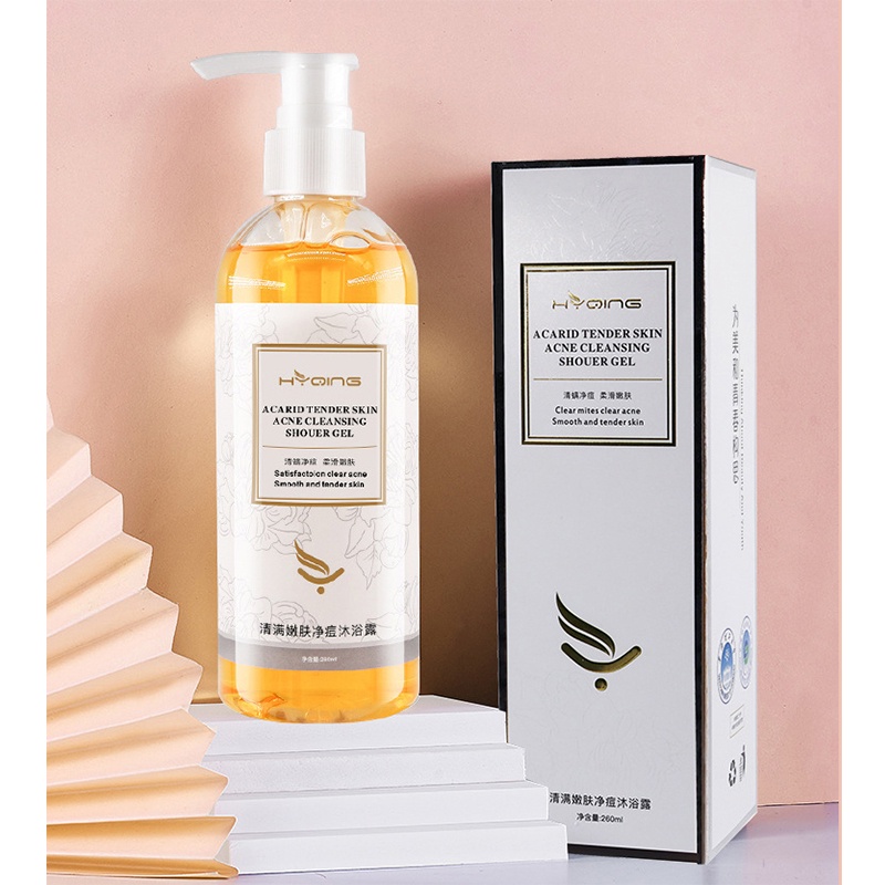 HYQING Sữa tắm chống ve Sữa tắm loại bỏ mụn sữa tắm trắng da 260ml giúp giải quyết tình trạng da khô ngứa kháng khuẩn khử mùi hôi Làm sạch sâu bụi bẩn dưới da Cải thiện mụn trứn
