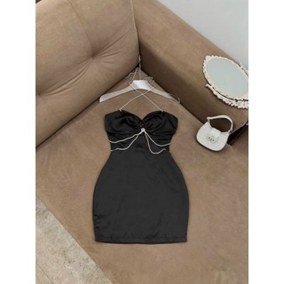 đầm body khoec eo kết dây đá