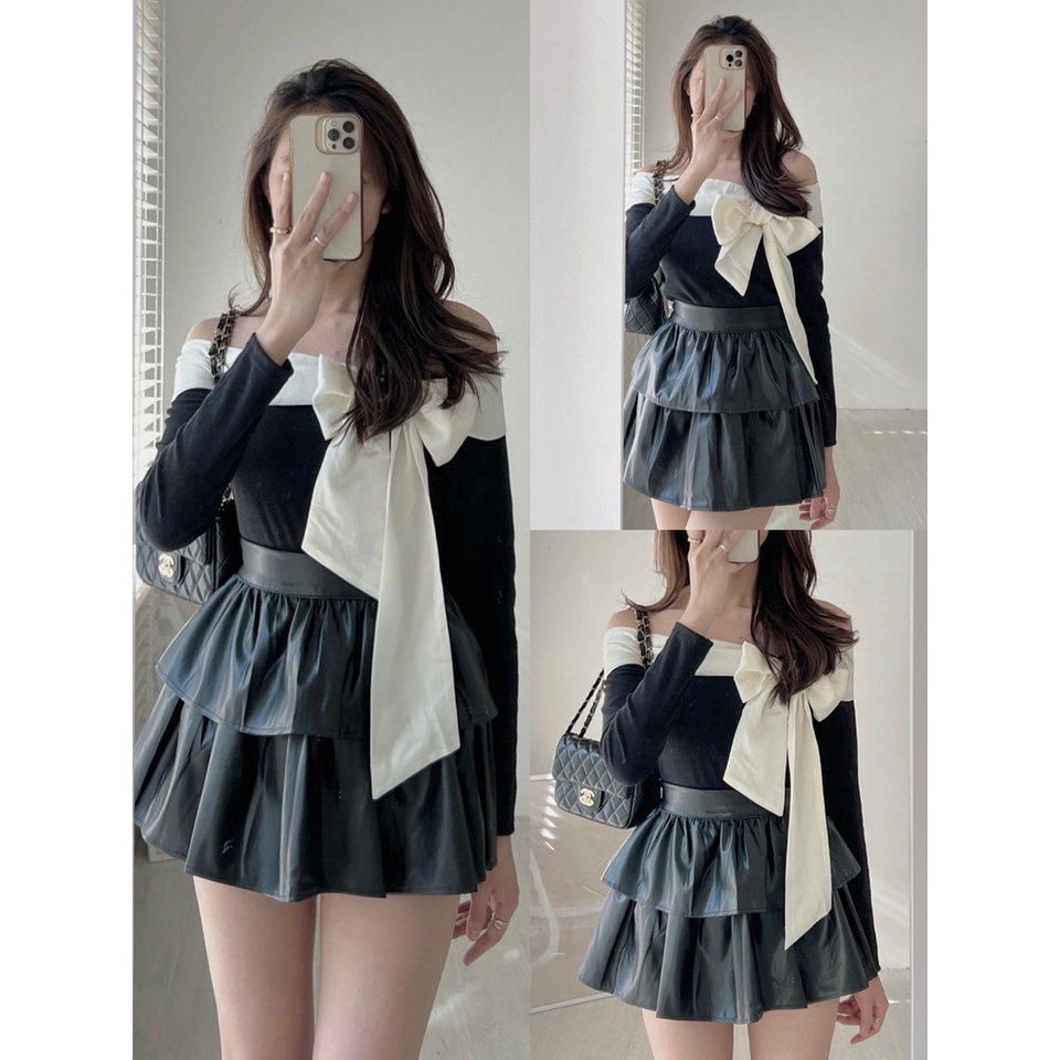 Chân váy Da dáng xòe Hàn Quốc