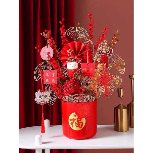 Hoa giả - Đào Đông - trang trí nhà cửa, trang trí tết, noel. hàng loại 1 quả căng mọng, không dính.
