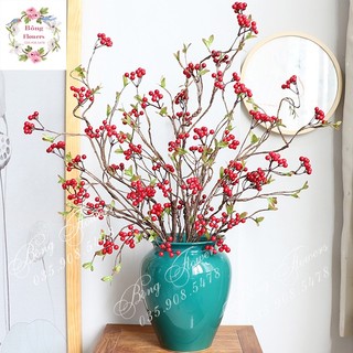 🍒 Cành Sơ Ri cao 110cm Trang Trí Decor siêu đẹp - HÀNG NHẬP KHẨU