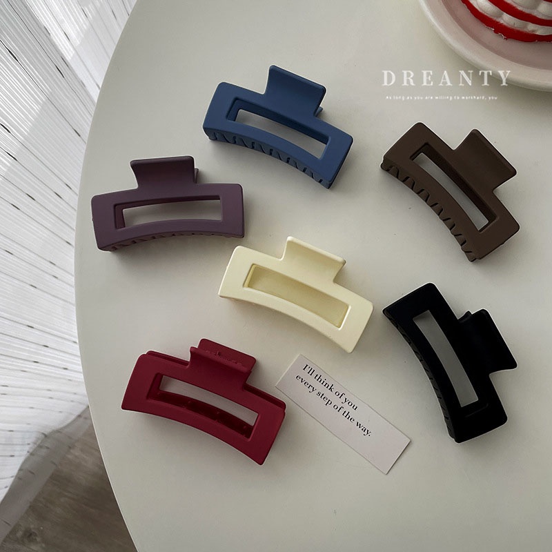 Kẹp Tóc Acrylic Màu Đục Lỗ Hình Học Đơn Giản Phong Cách Hàn Quốc