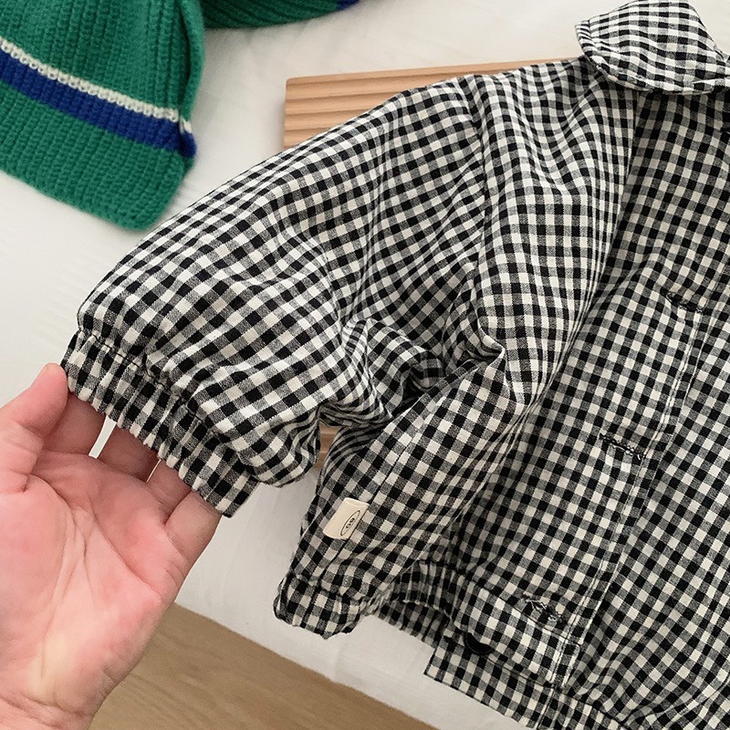 Áo khoác kẻ caro thu đông trẻ em giữ ấm cao cấp