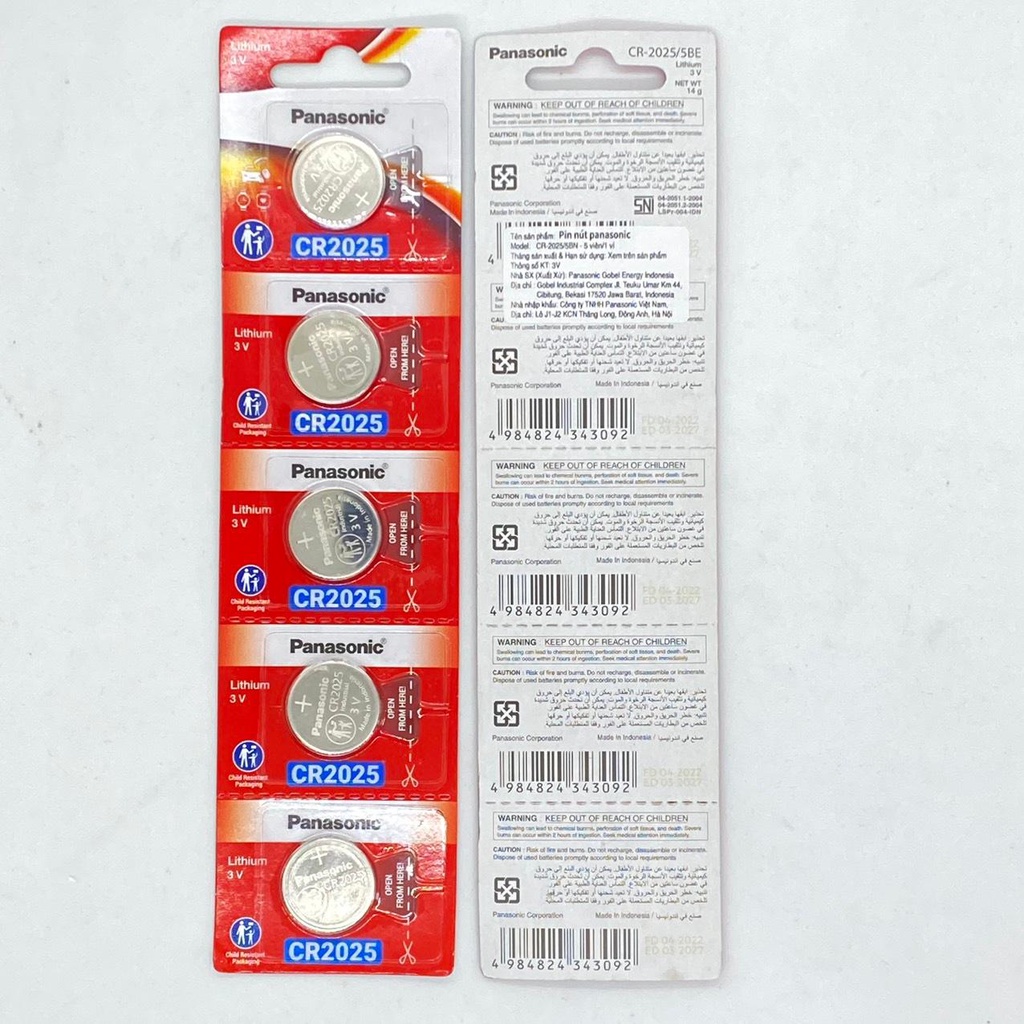 Pin Panasonic chính hãng CR2032 CR2016 CR2025 CR1632 - Vỉ 1 viên - LAKISAN