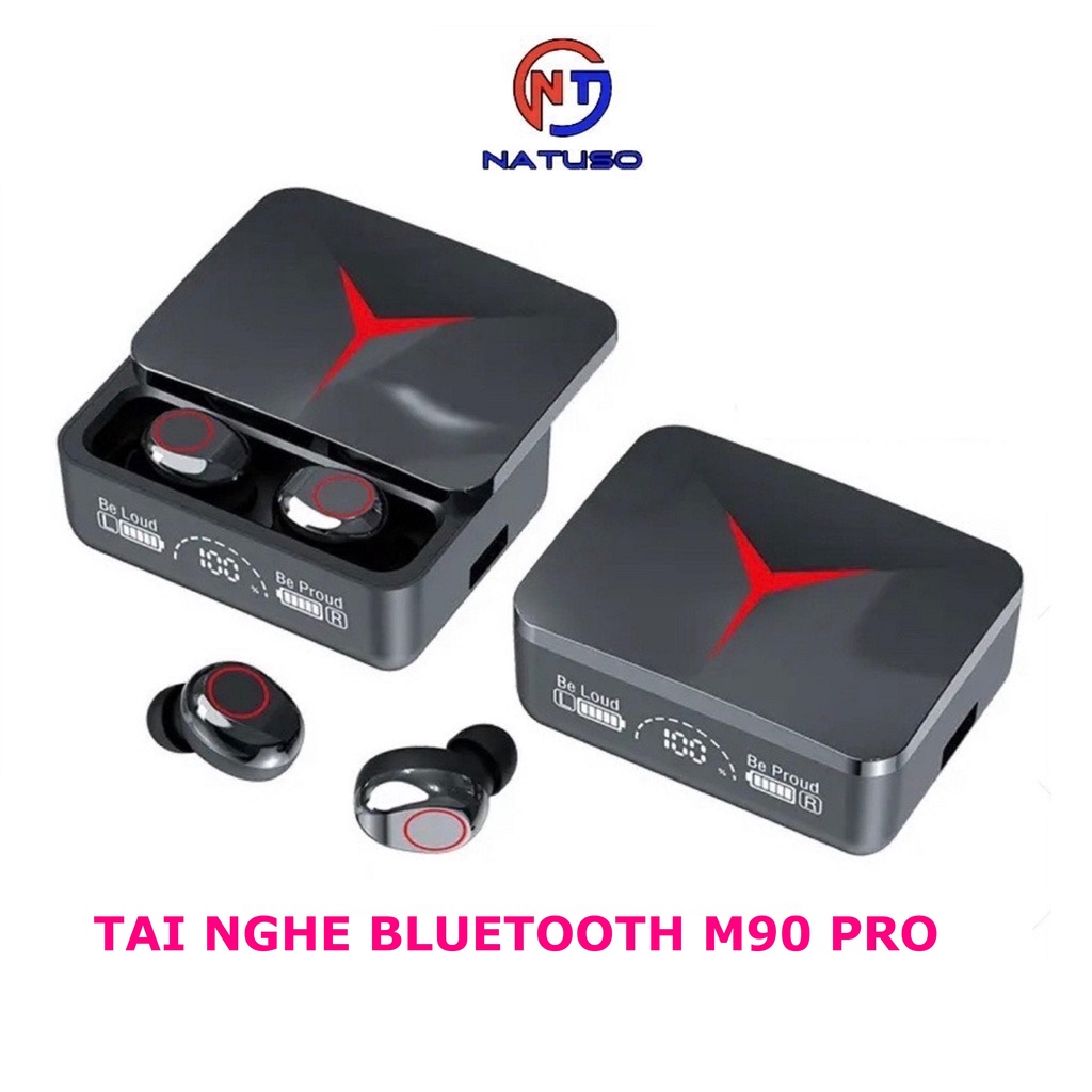 Tai nghe Bluetooth không dây M90 Pro tws 5.3 cảm biến bass mạnh tiếng động HIFI cho android ios