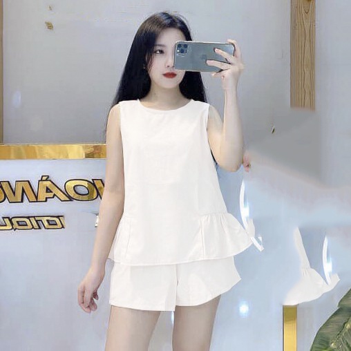 Set bộ nữ không tay MADELA Mặc nhà đi chơi đều đẹp, bộ đồ ngủ mặc nhà nữ 3 lỗ chất ĐŨi Hàn mát mẻ - SN10