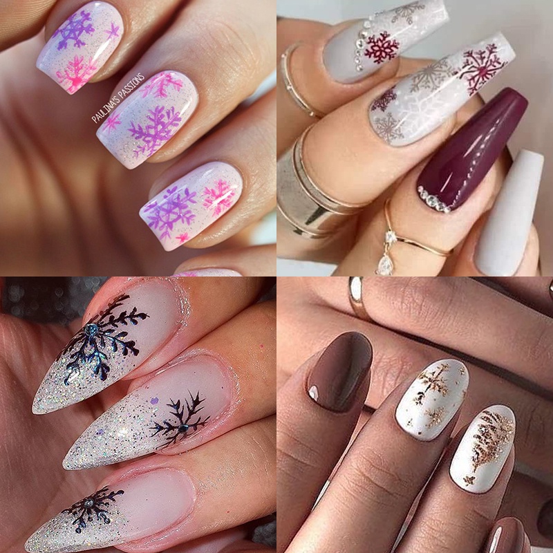 Miếng dán trang trí móng tay UR SUGAR họa tiết tùy chọn phong cách giáng sinh độc đáo