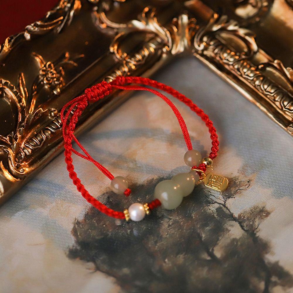 Vòng Tay Chuỗi Hạt Hình Hồ Lô Độc Đáo Phong Cách Retro Cho Nữ