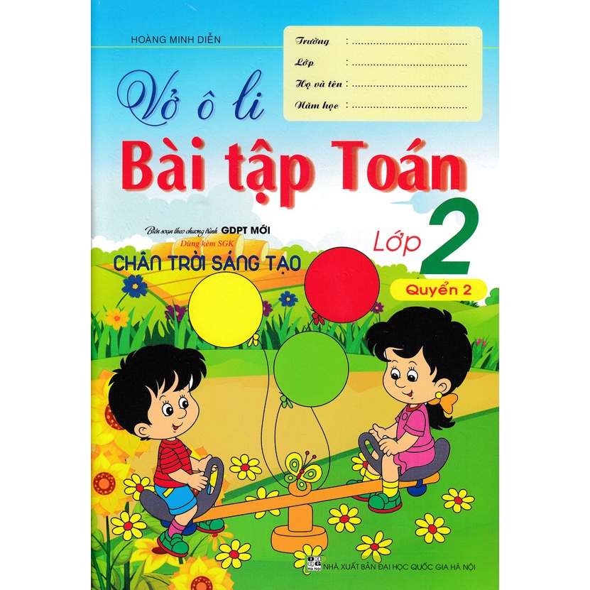 Sách-VỞ Ô LI BÀI TẬP TOÁN LỚP 2 - QUYỂN 2 (DÙNG KÈM SGK CHÂN TRỜI SÁNG TẠO)