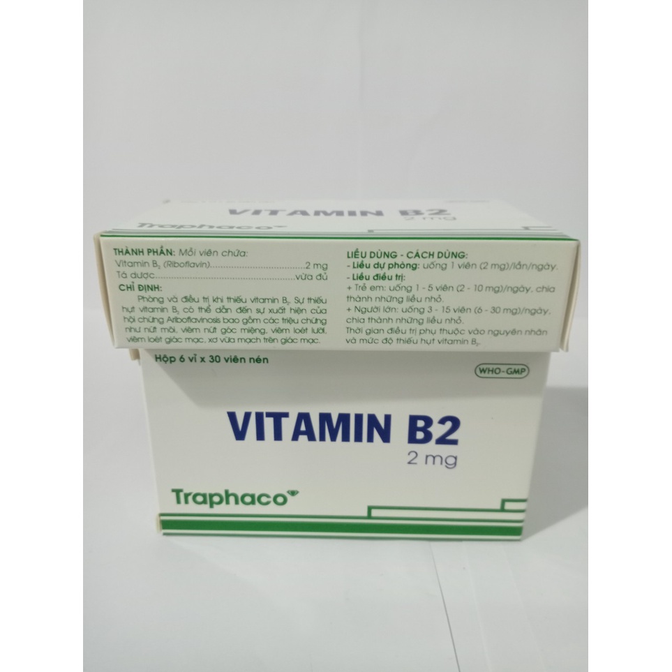 VITAMIN B2 2 MG HỘP 180 VIÊN Dùng hỗ trợ cho người bị viêm lỡ miệng lưỡi, nứt môi..