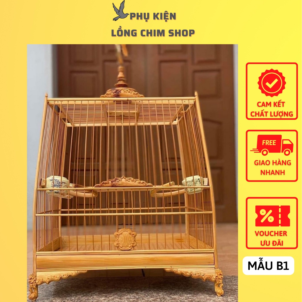 KHUNG LỒNG CHÀO MÀO TỰ RÁP mẫu thái tre chưa phụ kiện Lồng chim Thế An An