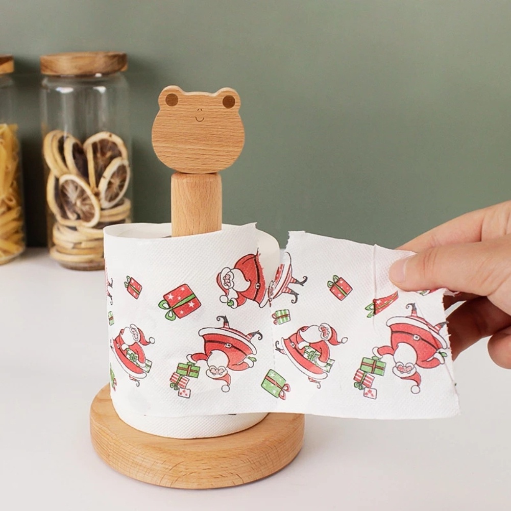 1 Cái In Giấy Cuộn Nhỏ Hoạt Hình Giáng Sinh Hoa Văn Nhà Giấy Vệ Sinh Màu Giấy Vệ Sinh Firstonly