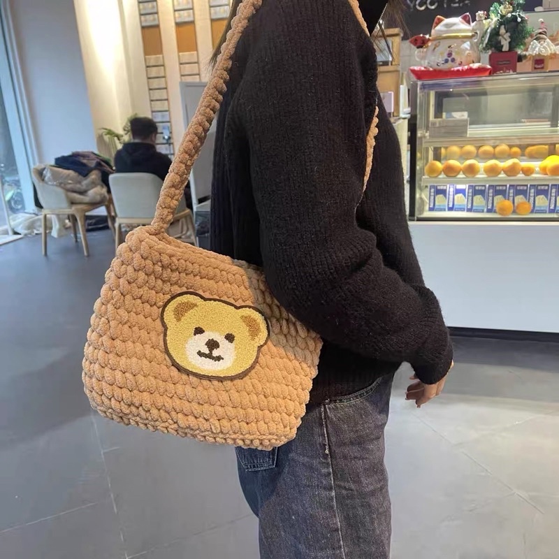 Túi len con gấu handmade