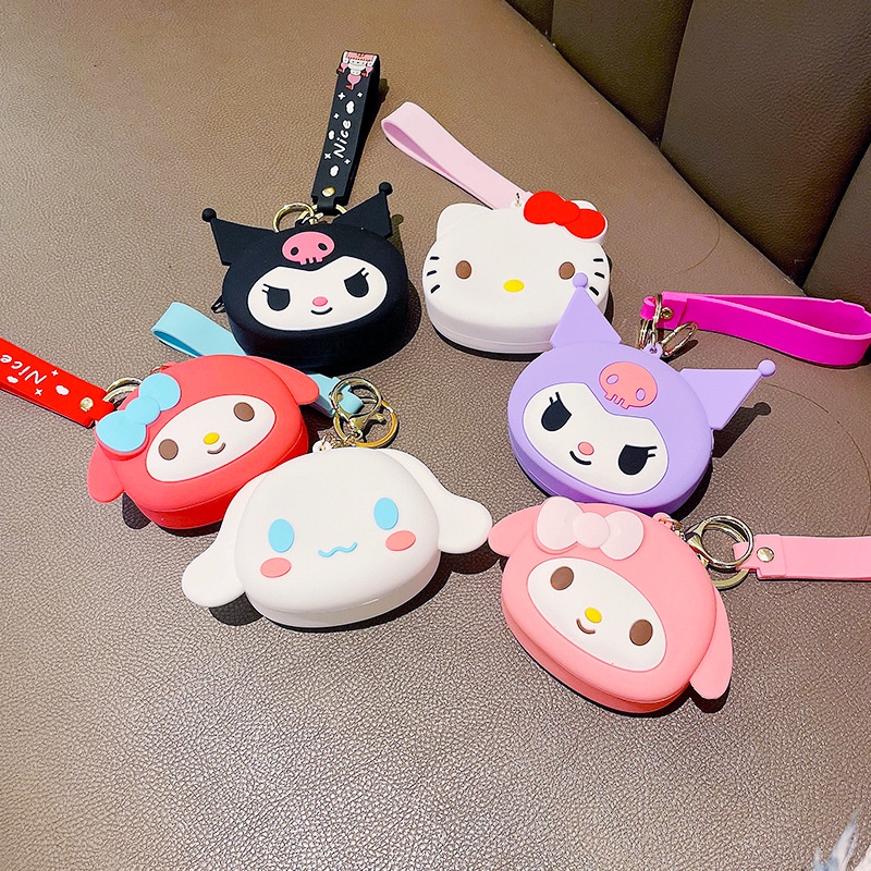 Ví Đựng Tiền Xu / Son Môi Bằng Silicon Hình Mèo Kitty Dễ Thương