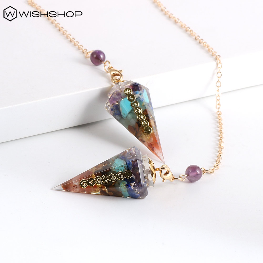 Dây Chuyền Mặt Đá Pha Lê Lục Giác 7 Luân Xa Chakra Thời Trang Cho Nam Và Nữ